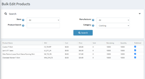 Bulk Edit Products